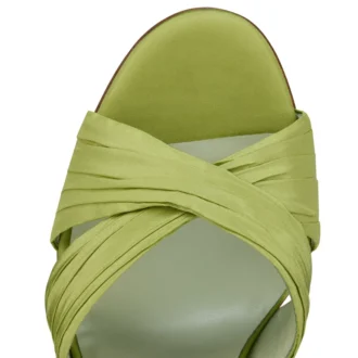 Affabula Lace up – sandały na rzemykach z obcasem 100 mm – jedwabna taft – kolor Haiiro – damskie Affabula Lace up – sandały na rzemykach z obcasem 100 mm – jedwabna taft – kolor Haiiro – damskie