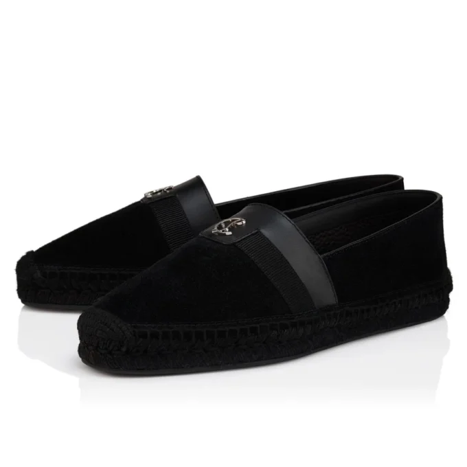 Alfarica – espadryle – odwrócona skóra nubukowa – czarne – męskie
