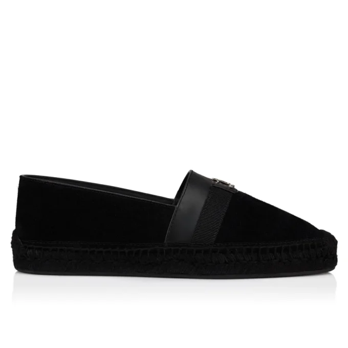 Alfarica – espadryle – odwrócona skóra nubukowa – czarne – męskie