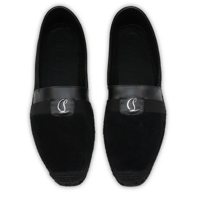 Alfarica – espadryle – odwrócona skóra nubukowa – czarne – męskie