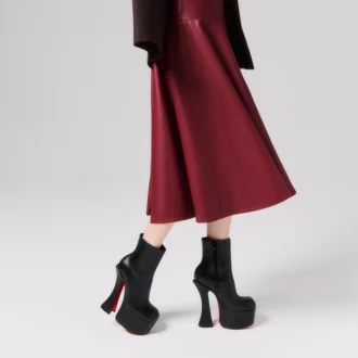 Aquabootie – buty na niskim obcasie 160 mm – skóra cielęca – czarne – damskie Aquabootie – buty na niskim obcasie 160 mm – skóra cielęca – czarne – damskie