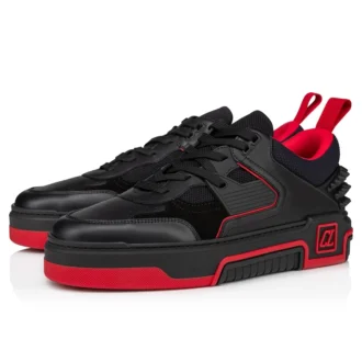 Astroloubi – Sneakersy – skóra cielęca i zamsz – czarne – męskie Astroloubi – Sneakersy – skóra cielęca i zamsz – czarne – męskie