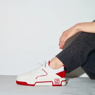 Astroloubi – Sneakersy – skóra cielęca, zamsz i skóra nappa – białe – damskie Astroloubi – Sneakersy – skóra cielęca, zamsz i skóra nappa – białe – damskie