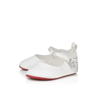 Baby Love Chick Strass – Baleriny – satyna krepowa i cyrkonie – Bianco – dla niemowląt Baby Love Chick Strass – Baleriny – satyna krepowa i cyrkonie – Bianco – dla niemowląt