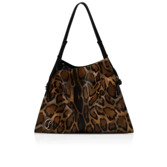 Baggy – Torba Typu Tote – nadruk „Bengali” na owłosionej skórze cielęcej – brązowa
