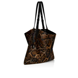 Baggy – Torba Typu Tote – nadruk „Bengali” na owłosionej skórze cielęcej – brązowa