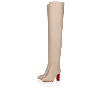 Buty do uda Loo – 85 mm – skóra cielęca – kolor perłowy – damskie Buty do uda Loo – 85 mm – skóra cielęca – kolor perłowy – damskie