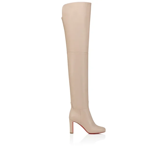 Buty do uda Loo – 85 mm – skóra cielęca – kolor perłowy – damskie Buty do uda Loo – 85 mm – skóra cielęca – kolor perłowy – damskie