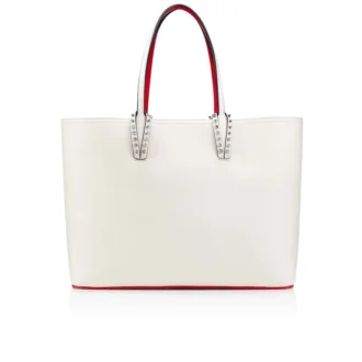 Cabata Large – torba Typu Tote – skóra cielęca i kolce – Bianco