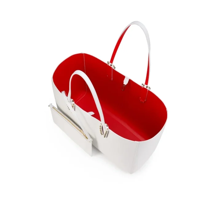 Cabata Large – torba Typu Tote – skóra cielęca i kolce – Bianco Cabata Large – torba Typu Tote – skóra cielęca i kolce – Bianco