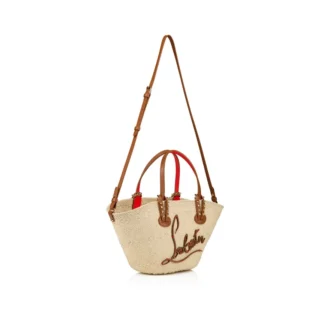 Cabata Mini – torba typu tote – rafia i skóra cielęca – naturalna