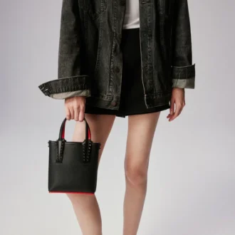 Cabata Mini – torba Typu Tote – skóra cielęca i kolce – czarna Cabata Mini – torba Typu Tote – skóra cielęca i kolce – czarna
