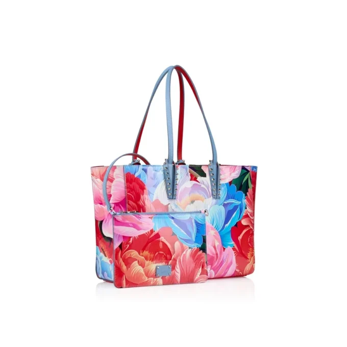 Cabata Small – torba Typu Tote – lakierowana skóra cielęca z nadrukiem piwonii – wielokolorowa Cabata Small – torba Typu Tote – lakierowana skóra cielęca z nadrukiem piwonii – wielokolorowa