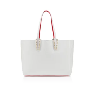 Cabata Small – torba Typu Tote – miękka skóra cielęca i kolce – Bianco