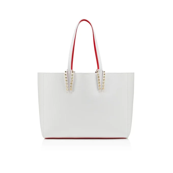 Cabata Small – torba Typu Tote – miękka skóra cielęca i kolce – Bianco