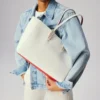 Cabata Small – torba Typu Tote – miękka skóra cielęca i kolce – Bianco