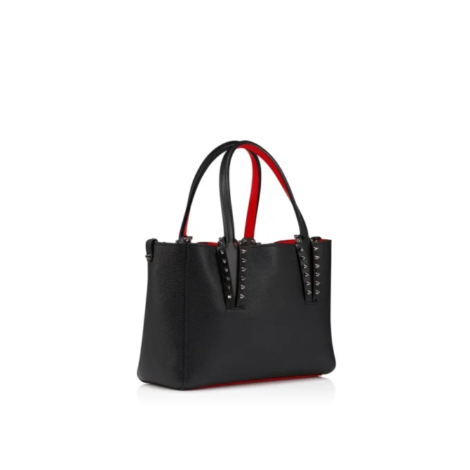 Cabata – torba typu tote – miękka skóra cielęca i ćwieki – czarna