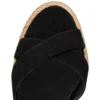 Calakala – espadryle na obcasie 85 mm – zamsz i skóra cielęca – czarne – damskie