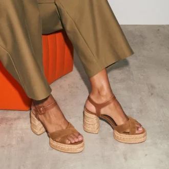 Calakala – espadryle o wysokości 85 mm – zamsz i skóra cielęca – Rhea – damskie Calakala – espadryle o wysokości 85 mm – zamsz i skóra cielęca – Rhea – damskie
