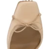 Cassia Lace up – czółenka na paskach o wysokości 100 mm – satyna krepowa – Nude 1 – damskie Cassia Lace up – czółenka na paskach o wysokości 100 mm – satyna krepowa – Nude 1 – damskie