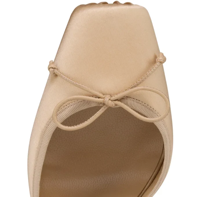 Cassia Lace up – czółenka na paskach o wysokości 100 mm – satyna krepowa – Nude 1 – damskie Cassia Lace up – czółenka na paskach o wysokości 100 mm – satyna krepowa – Nude 1 – damskie