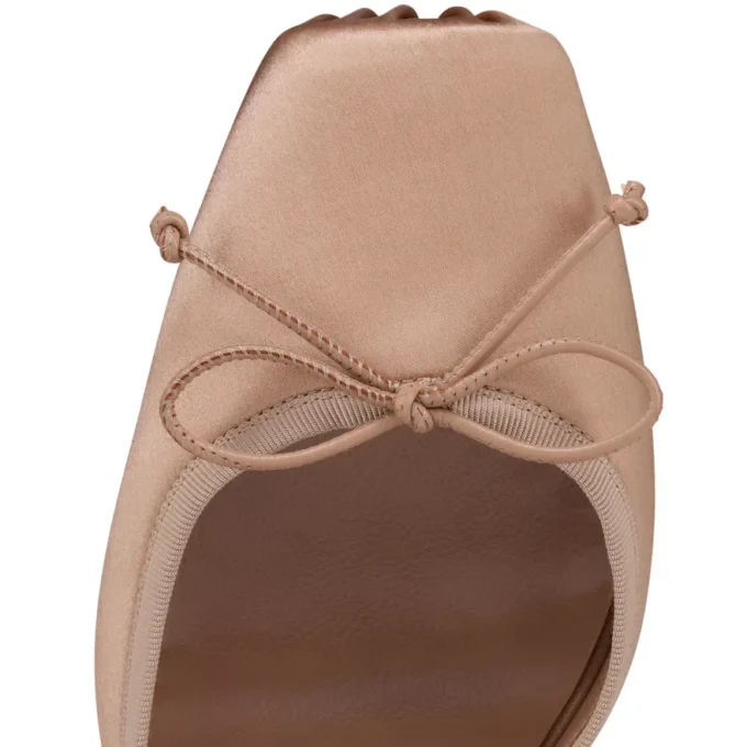 Cassia Lace up – czółenka na paskach o wysokości 100 mm – satyna krepowa – Nude 2 – damskie Cassia Lace up – czółenka na paskach o wysokości 100 mm – satyna krepowa – Nude 2 – damskie
