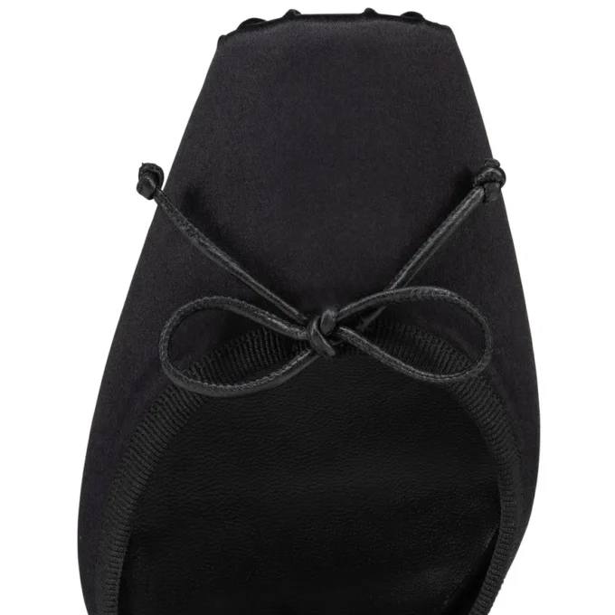 Cassia Lace up – czółenka na paskach z obcasem 100 mm – satyna krepowa – czarne – damskie Cassia Lace up – czółenka na paskach z obcasem 100 mm – satyna krepowa – czarne – damskie