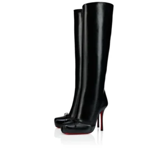 Cassia Nodo Botta – buty na obcasie 100 mm – błyszcząca skóra cielęca – czarne – damskie Cassia Nodo Botta – buty na obcasie 100 mm – błyszcząca skóra cielęca – czarne – damskie