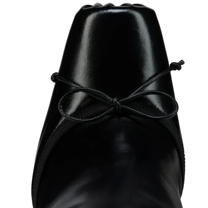Cassia Nodo Botta – buty na obcasie 100 mm – błyszcząca skóra cielęca – czarne – damskie Cassia Nodo Botta – buty na obcasie 100 mm – błyszcząca skóra cielęca – czarne – damskie