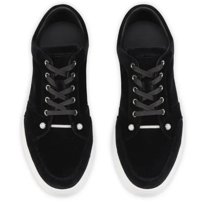 Chambelisneak Pin Strass – Sneakersy – aksamit – czarne – męskie Chambelisneak Pin Strass – Sneakersy – aksamit – czarne – męskie
