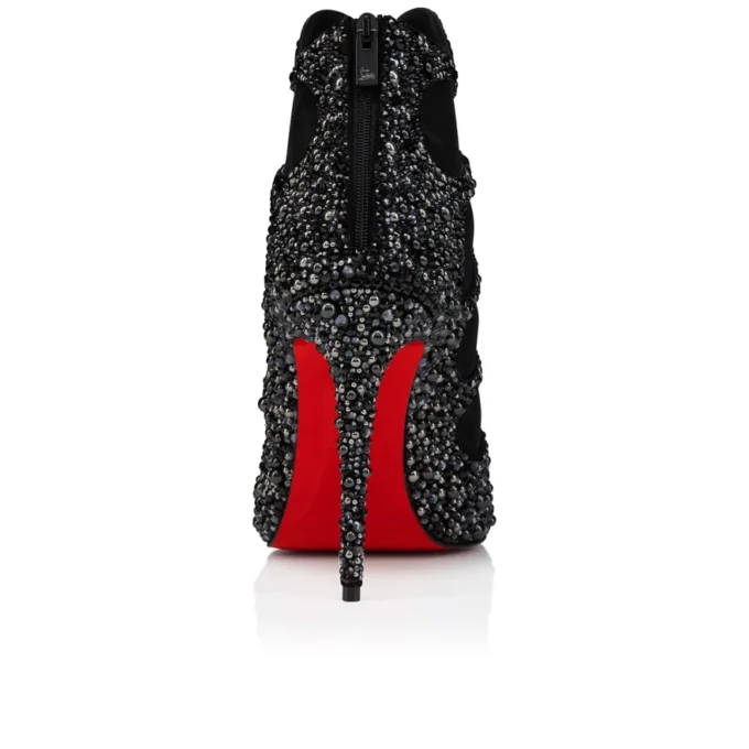 Circus Max Perla – niskie buty na obcasie 100 mm – zamsz, siateczka i cyrkonie – czarne – damskie Circus Max Perla – niskie buty na obcasie 100 mm – zamsz, siateczka i cyrkonie – czarne – damskie