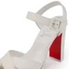 Cora – sandały na obcasie 100 mm – skóra nappa jagnięca – Bianco – damskie