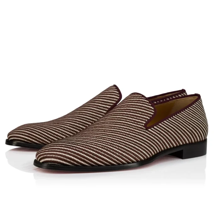 Danny Flex – mokasyny – skóra cielęca i splot twill – białe i brązowe – męskie Danny Flex – mokasyny – skóra cielęca i splot twill – białe i brązowe – męskie