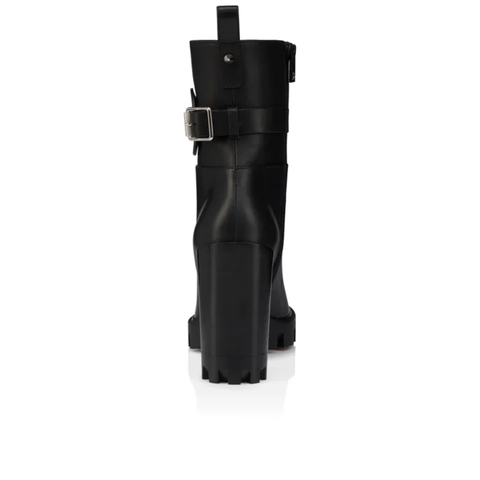 Dianouchette Lug – buty na niskim obcasie 100 mm – woskowana skóra cielęca – czarne – damskie Dianouchette Lug – buty na niskim obcasie 100 mm – woskowana skóra cielęca – czarne – damskie