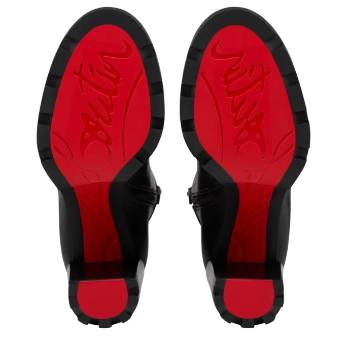 Dianouchette Lug – buty na niskim obcasie 100 mm – woskowana skóra cielęca – czarne – damskie Dianouchette Lug – buty na niskim obcasie 100 mm – woskowana skóra cielęca – czarne – damskie