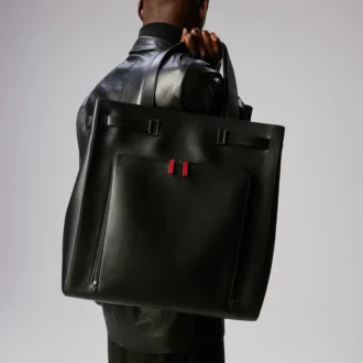 Djanis – torba typu tote – skóra cielęca – czarna