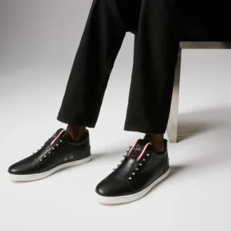 F.A.V Fique a Vontade – Sneakersy wsuwane – skóra cielęca – czarne – męskie F.A.V Fique a Vontade – Sneakersy wsuwane – skóra cielęca – czarne – męskie