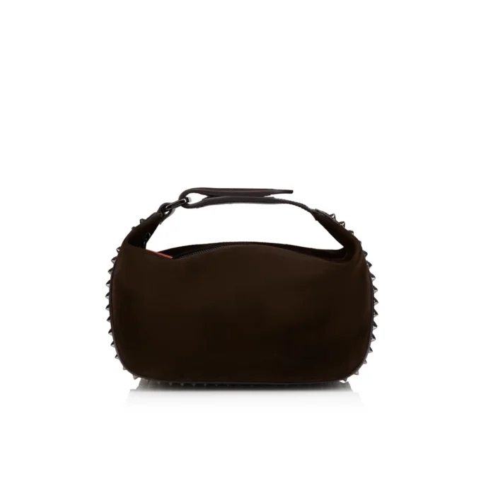 Funky – Etui – Odwrócona skóra cielęca i kolce – Cafe