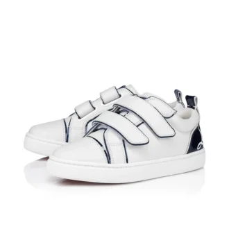 Funnyto Scratch – Sneakersy – lakierowana skóra cielęca – białe – dzieci Funnyto Scratch – Sneakersy – lakierowana skóra cielęca – białe – dzieci