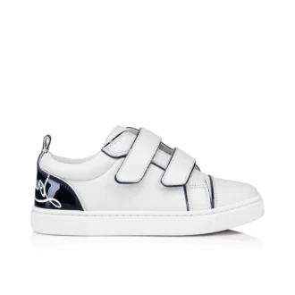 Funnyto Scratch – Sneakersy – lakierowana skóra cielęca – białe – dzieci Funnyto Scratch – Sneakersy – lakierowana skóra cielęca – białe – dzieci