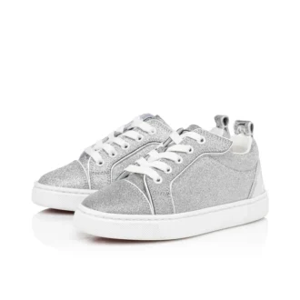 Funnyto – Sneakersy – brokatowa skóra cielęca – srebrne – dzieci Funnyto – Sneakersy – brokatowa skóra cielęca – srebrne – dzieci