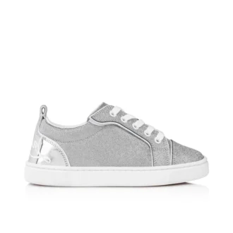 Funnyto – Sneakersy – brokatowa skóra cielęca – srebrne – dzieci Funnyto – Sneakersy – brokatowa skóra cielęca – srebrne – dzieci