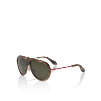 Greggo Lb0004 – okulary przeciwsłoneczne – metalowe – brązowe rogi
