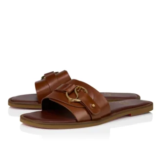 Her in Roma Mule – klapki – skóra cielęca – ciemny karmin – damskie
