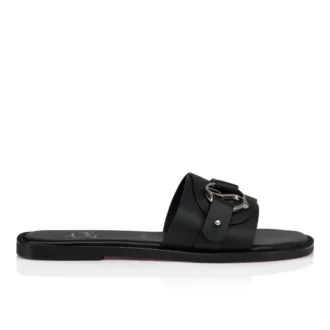 Her in Roma Mule – klapki – skóra cielęca – czarne – damskie