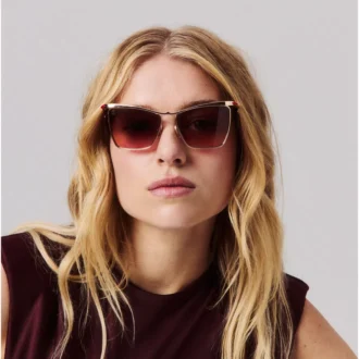 Hot Chick Lb0020 – okulary przeciwsłoneczne – metalowe – złote w kolorze dymnym