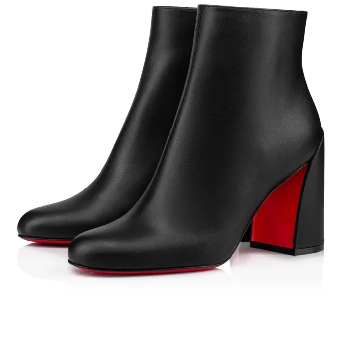Jane Booty – buty na niskim obcasie 85 mm – skóra cielęca – czarne – damskie Jane Booty – buty na niskim obcasie 85 mm – skóra cielęca – czarne – damskie