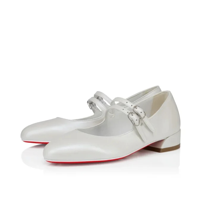 Jane Fille – baleriny – perłowa skóra nappa – Bianco – dzieci Jane Fille – baleriny – perłowa skóra nappa – Bianco – dzieci
