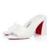 Jane Mule – klapki na obcasie 85 mm – skóra jagnięca nappa – Bianco – damskie