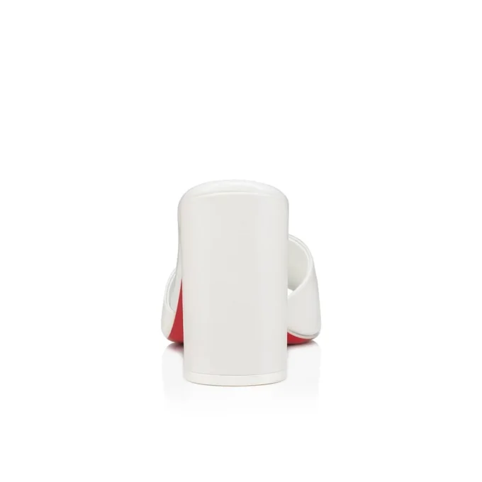 Jane Mule – klapki na obcasie 85 mm – skóra jagnięca nappa – Bianco – damskie